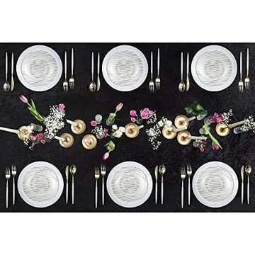 Trendables 120 Pack Disposable Silverware Set - Plastic Cutlery Dinnerware - Includes 40 - Plastic Forks - Plastic Spoons - Plastic Knives - White & Gold Plastic Silverware Plastic Utensils Party Set