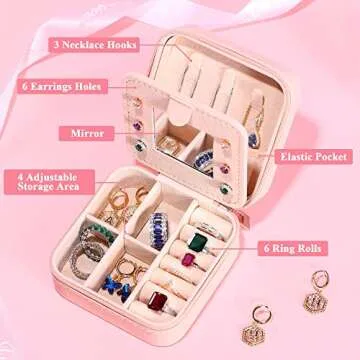 Yesteel Valentine's Day Gifts for Mom - Initial Travel Jewelry Case