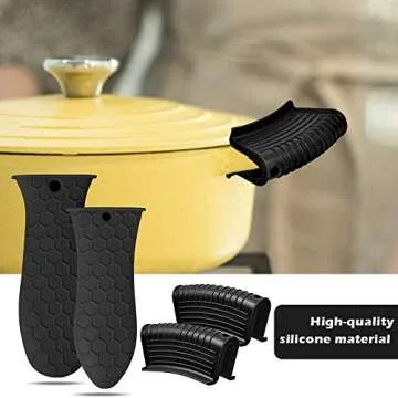 EVAHOM Silicone Hot Handle Holder for Safe Cooking