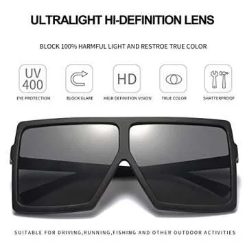 Dollger 3pcs Stylish Oversized Square Sunglasses for Everyone