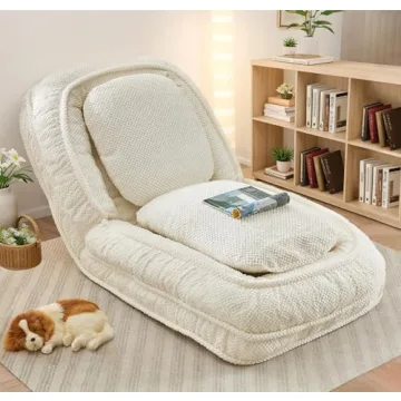 Upholstered Convertible Dog Bed & Lounge Chair - Adjustable Sofa in Beige