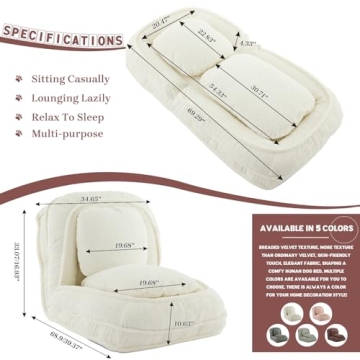 Adjustable Pet Dog Bed & Couch with Soft Pillows