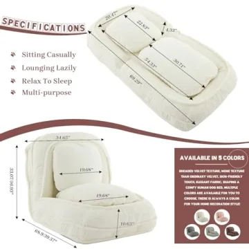 Adjustable Pet Dog Bed & Couch with Soft Pillows
