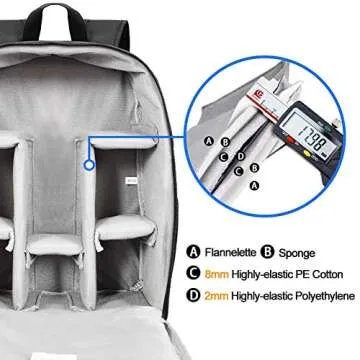 CADeN DSLR SLR Camera Backpack Bag for Mirrorless Cameras/Photographers, Camera Case Water-Repellent Compatible with Nikon Canon Sony Lens Tripod Accessories Photography Men Women (Black, Small)