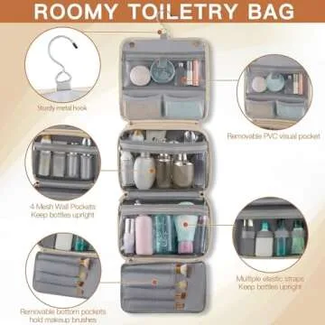 Elviros Toiletry Bag Multifunctional Travel Organizer