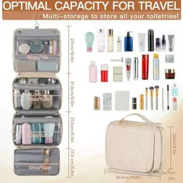 Elviros Toiletry Bag Multifunctional Travel Organizer