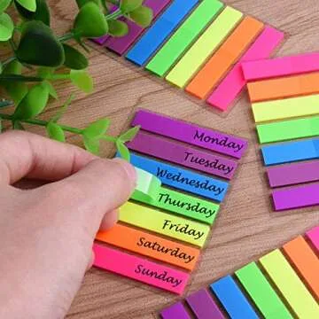 SIQUK 4200 Pieces Flag Tabs Colored Page Markers Sticky Index Tabs Page Flags, 30 Sets 7 Colors