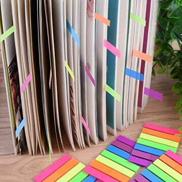 SIQUK 4200 Pieces Flag Tabs Colored Page Markers Sticky Index Tabs Page Flags, 30 Sets 7 Colors