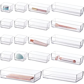 Stackable Clear Drawer Organizer Set | Versatile Storage Solutions