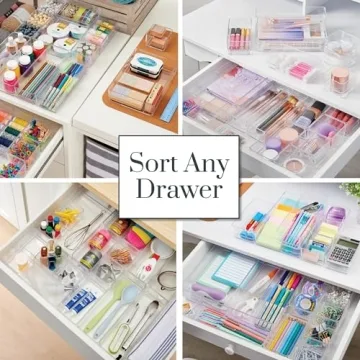 Stackable Clear Drawer Organizer Set | Versatile Storage Solutions