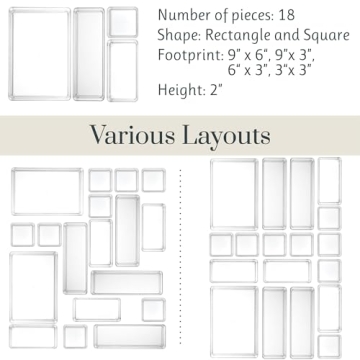 Stackable Clear Drawer Organizer Set | Versatile Storage Solutions