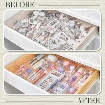 Stackable Clear Drawer Organizer Set | Versatile Storage Solutions