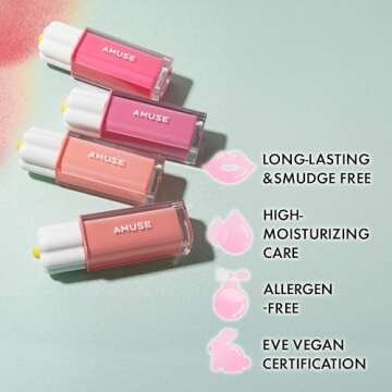 Amuse SEOUL Daisy Flower Dew Tint 08 Amethyst - Vegan, Long-lasting Lip Tint