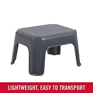 Rubbermaid One-Step Stool, Bisque, Holds up to 200 Pounds, 7" Height, Gray, Durable Step Stool for Kids/Bathroom/Home/Office/Garage
