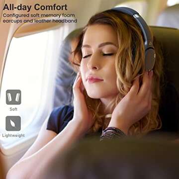 Ankbit E600 Bluetooth Over-Ear Headphones with 60H Playtime