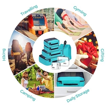 YAMIU Packing Cubes - 7 Pcs Luggage Organizers for Travel