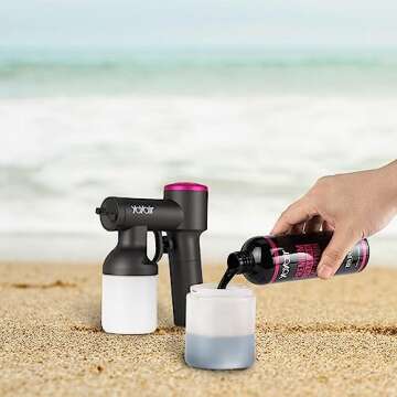 Yoyair Premium Sunless Spray Tanning Solution, Medium/Dark Blend, 15% DHA, 8OZ, Popular for Use in All Airbrush and HVLP Spray Tan Machine System