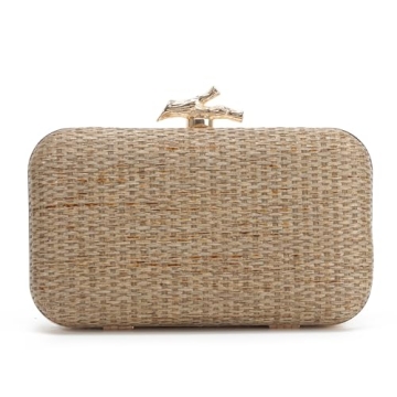 Freie Liebe Straw Clutch Purses for Women Formal Summer Evening Bag Woven Handbags