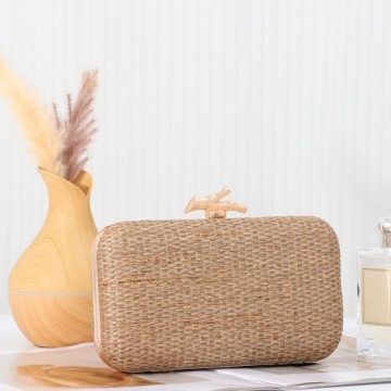 Freie Liebe Straw Clutch Elegant Summer Evening Bag
