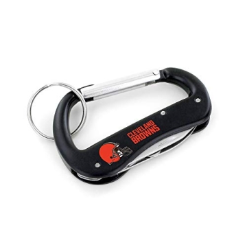NFL Cleveland Browns Carabiner Multi-Tool Keychain - Ultimate Black Utility Gift