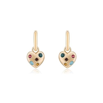 Ettika Gold Dangle Earrings for Women - Heart Design Jewelry