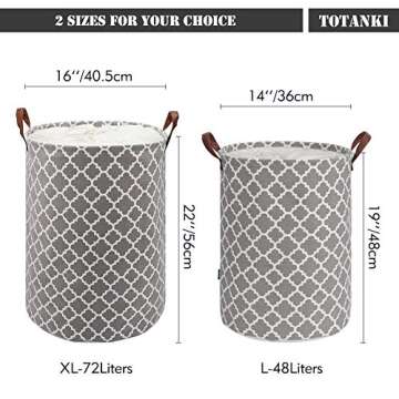 TOTANKI 48L Large Laundry Basket with Durable Handles