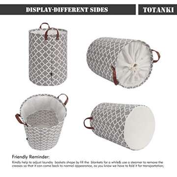TOTANKI 48L Large Laundry Basket with Durable Handles
