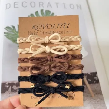 KOVOLITU 12 PCS Braided Hair Ties Bow Tie Hair Bracelets for Women Girls Elastic Hair Ties No Damage Ponytail Holders