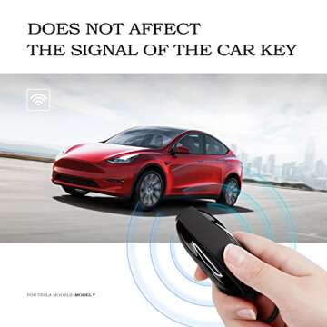 OLAIKE Key Fob Cover for Tesla Model Y, Silicone Car Keychain Key Cover Protector Case Holder with Key Chain for Tesla Model Y Accessories (Black, Model Y)