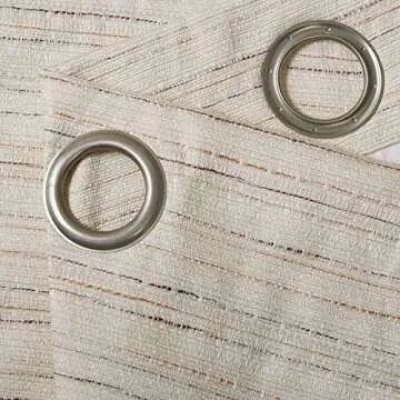 Comfort Spaces Grasscloth Room Darkening Window Curtain Pair / 2 Pieces Panels Grommet Top Energy Efficient Saving Drapes for Living Room Bedroom and Dorm, 40" W x 63" L, Ivory