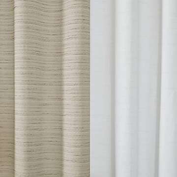 Comfort Spaces Grasscloth Room Darkening Window Curtain Pair / 2 Pieces Panels Grommet Top Energy Efficient Saving Drapes for Living Room Bedroom and Dorm, 40" W x 63" L, Ivory