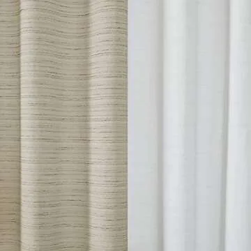 Comfort Spaces Grasscloth Room Darkening Window Curtain Pair / 2 Pieces Panels Grommet Top Energy Efficient Saving Drapes for Living Room Bedroom and Dorm, 40" W x 63" L, Ivory