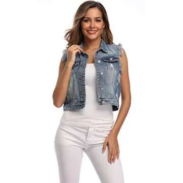 MISS MOLY Denim Vest - Stylish Sleeveless Jacket for Women