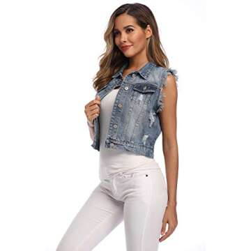 MISS MOLY Denim Vest - Stylish Sleeveless Jacket for Women