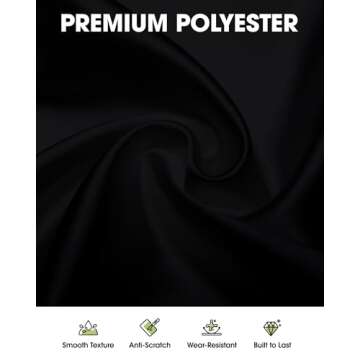 Pureegg Durable Table Cloth 60" x 102" - Reusable Polyester Black Tablecloths for Rectangle Tables, ...
