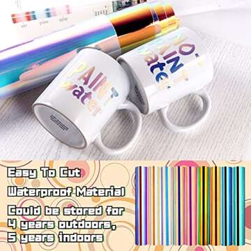 Lya Vinyl 16 Pack Holographic Vinyl Set - 12" x 12" for Cricut Crafts and Decor