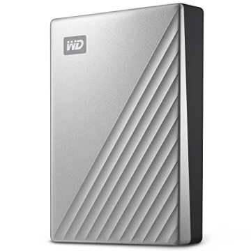 Western Digital 4TB My Passport Ultra for Mac Silver Portable External Hard Drive HDD, USB-C and USB...