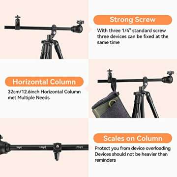 PHOSNOVA 68" Tripod for Smartphones and Cameras