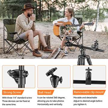 PHOSNOVA 68" Tripod for Smartphones and Cameras