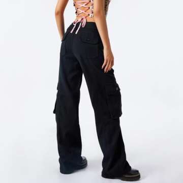 Women's Baggy Denim Pants High Waisted Y2K Wide Leg Oversized Plus Size Boyfriend Cargo Jeans Street...