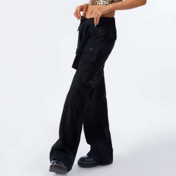 Women's Baggy Denim Pants High Waisted Y2K Wide Leg Oversized Plus Size Boyfriend Cargo Jeans Streetwear Trousers