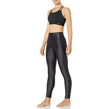 Amazon Brand - Core 10 Women's Icon Series Liquid Shine High Waist Yoga Legging – 27 Black, Small