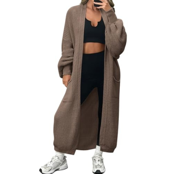 LILLUSORY Womens Long Cardigan Sweater Plus Size Oversized Chunky Ribbed Cable Knit Cozy Fall Coat O...