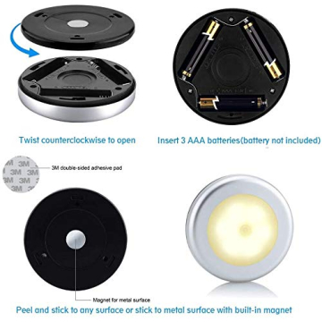 URPOWER Motion Sensor LED Nightlight - Bright, Battery-Powered