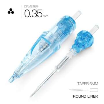 WJX Tattoo Cartridges 20Pcs Disposable Needles - Round Liner 1203RL