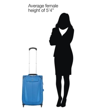 Travelpro Maxlite 5 Softside Expandable Upright 2 Wheel Carry on Luggage, Lightweight Suitcase, Men and Women, Azure Blue, Carry On 22-Inch