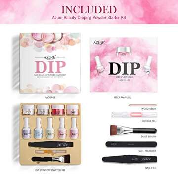 Nail Dip Powder Starter Kit 4 Red Glitter Colors(1oz.),Acrylic Dip Powders System for French Nail (Comes with Bond,Base,Activator,Top,Brush Saver,4 Powder Jars + Some Manicure Tools)