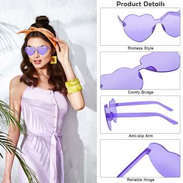 Stylish URATOT Heart Shaped Sunglasses Set for Women