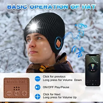 Bluetooth Beanie with Light and Wireless Speakers