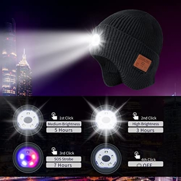Bluetooth Beanie with Light and Wireless Speakers